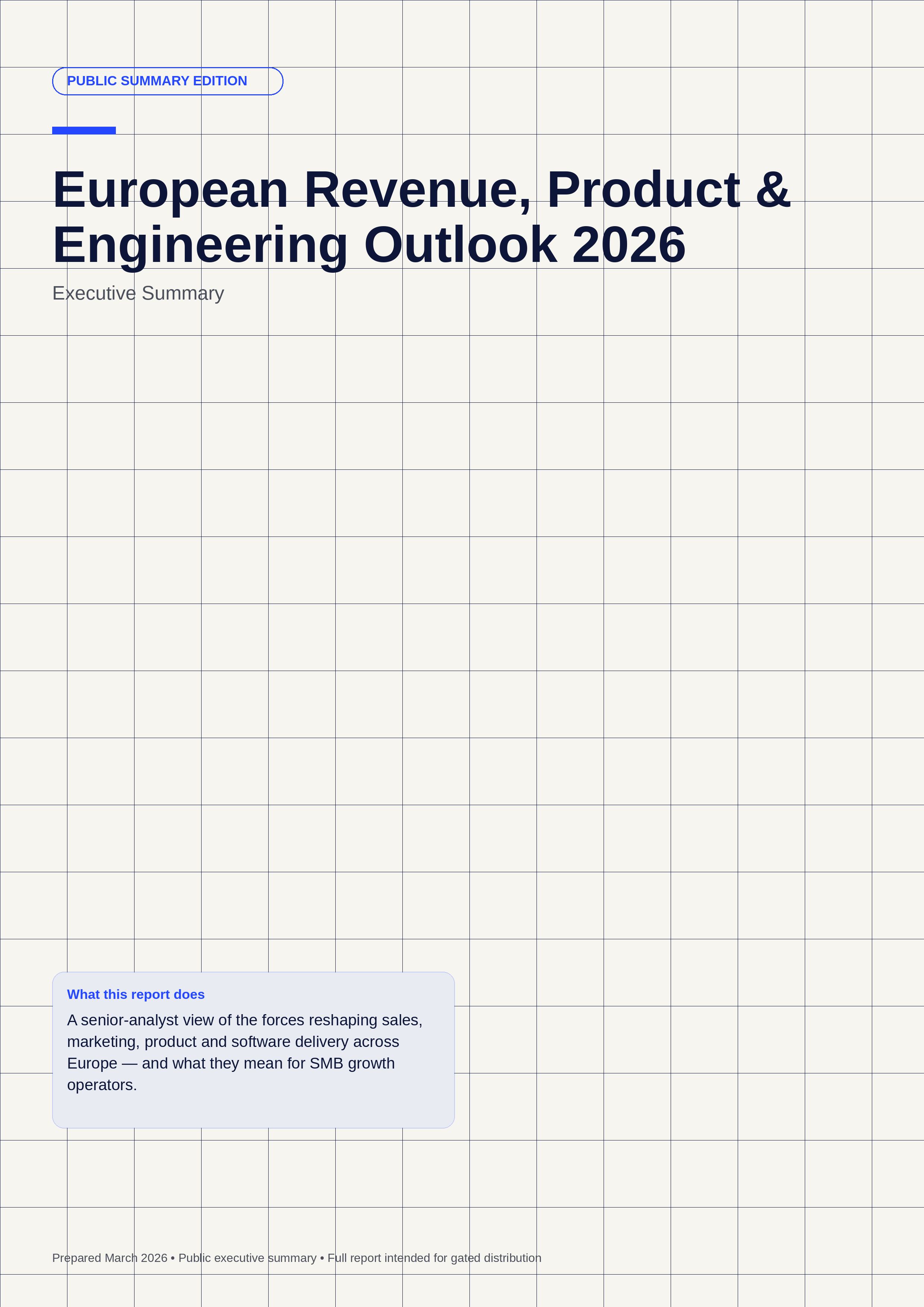 Europe Outlook 2026 executive summary cover